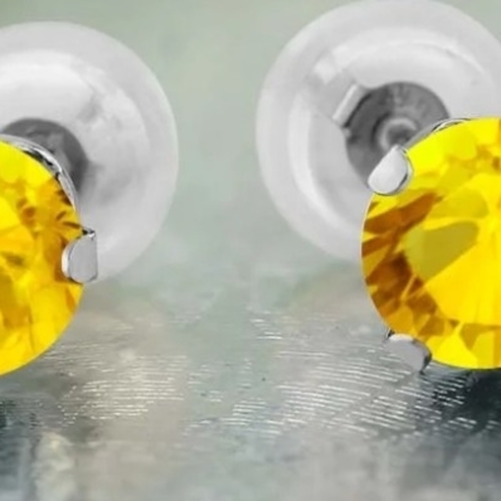 Elegant Yellow Stud Earrings
